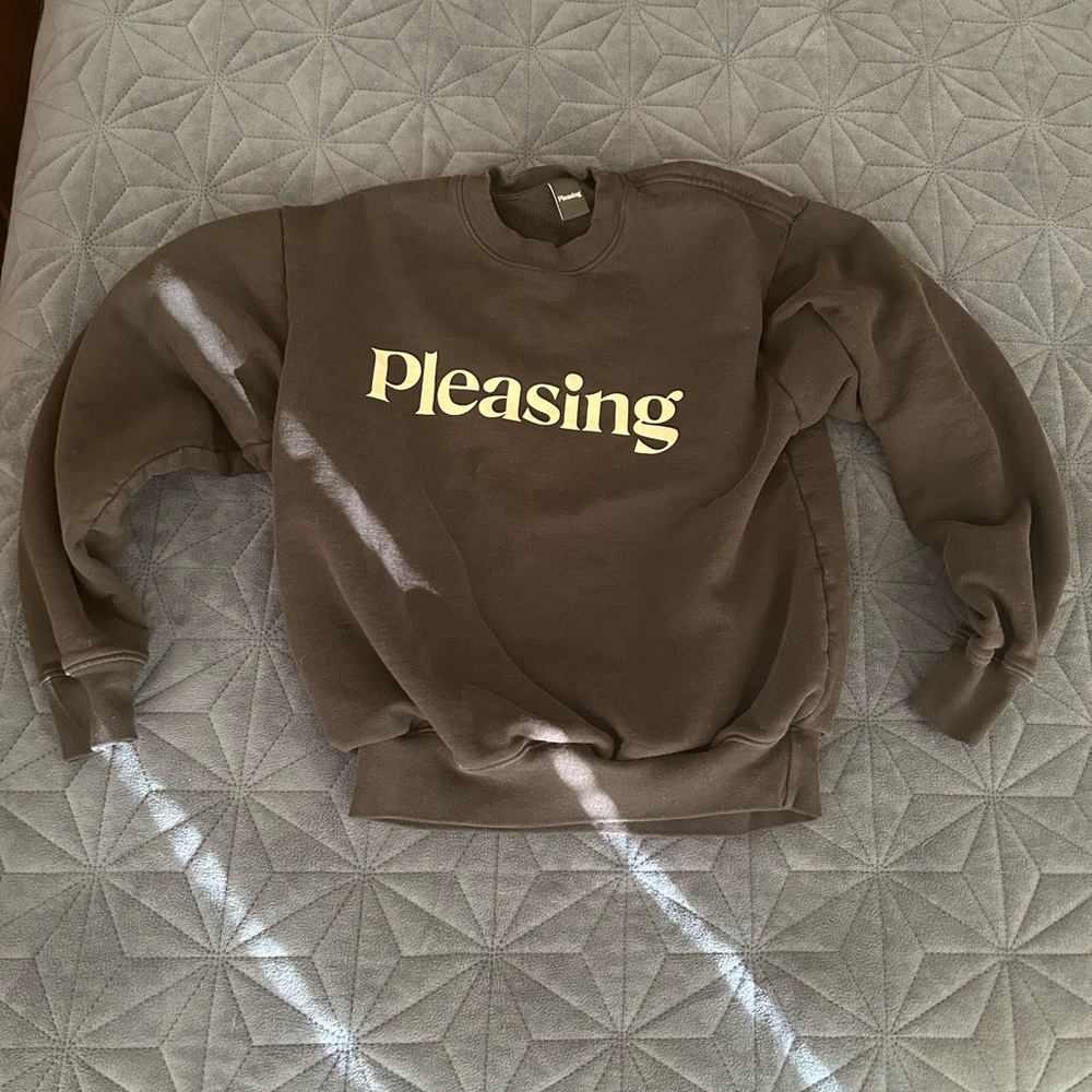PLEASING (Harry Styles brand) AUTHENTIC Black and Cream Crewneck Sweater